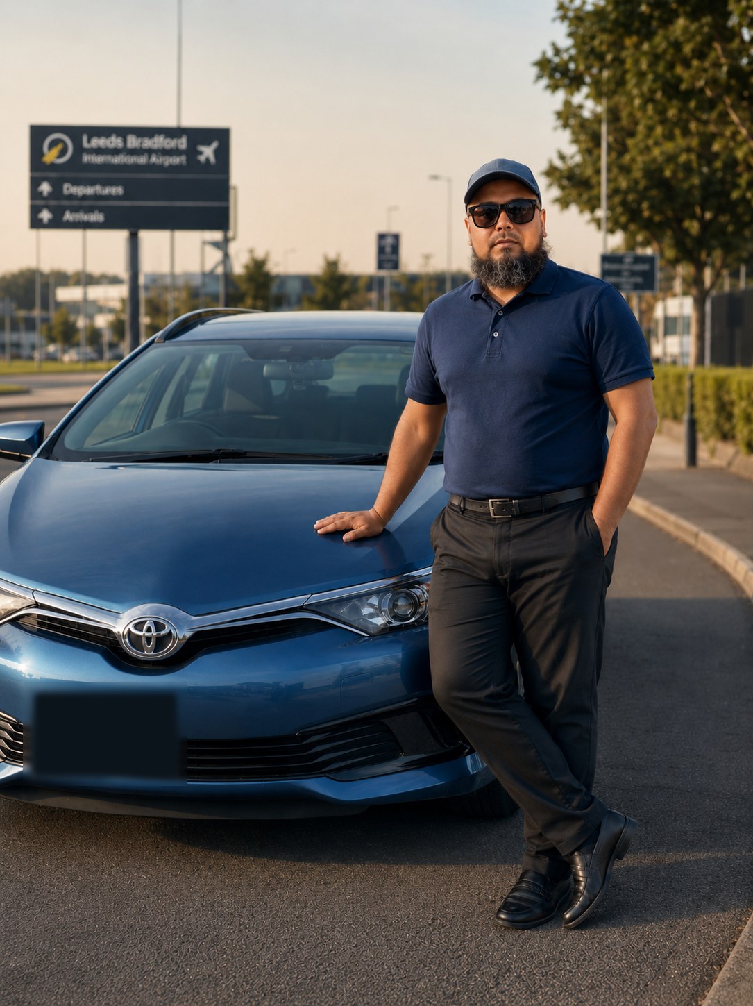 Your Whiterose driver and the working Toyota Auris hybrid, photographed at Leeds Bradford Airport.